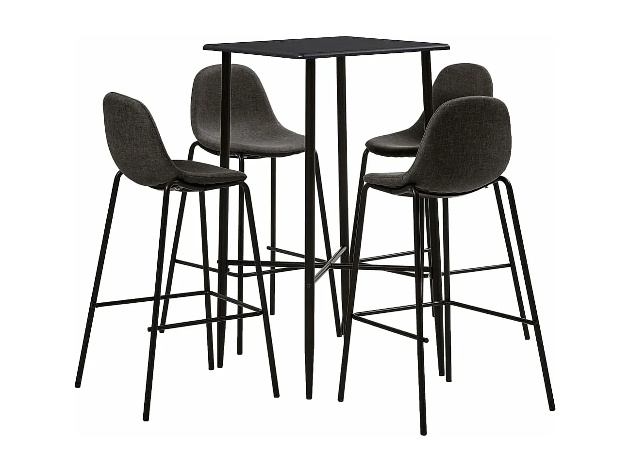 Ensemble de bar 5 pcs Tissu Gris foncé