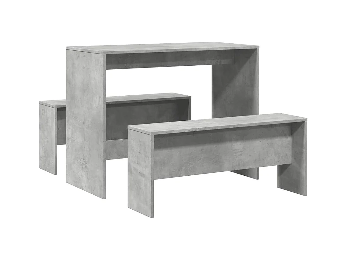 Juego de mesa y banco de comedor de madera de ingeniería de 3 piezas