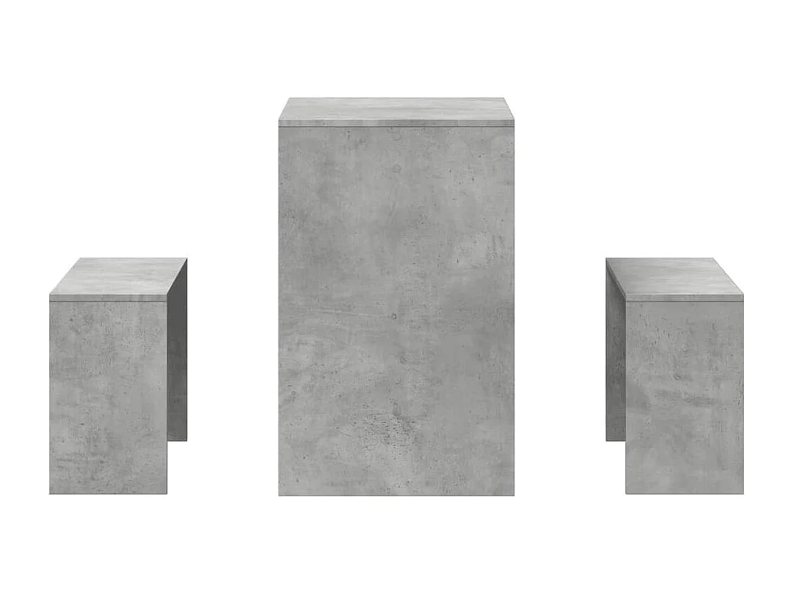 Ensemble table à manger et bancs 3 pcs bois d'ingénierie