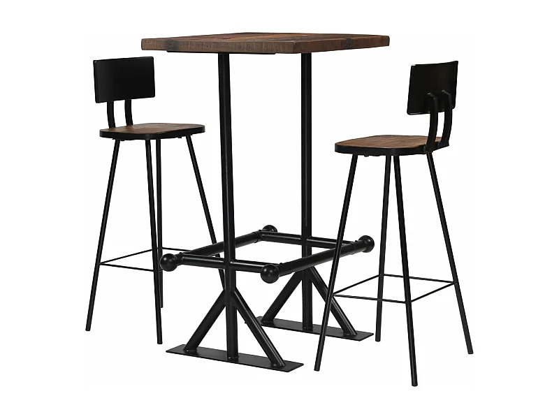 Muebles de bar 3 piezas Madera maciza recuperada