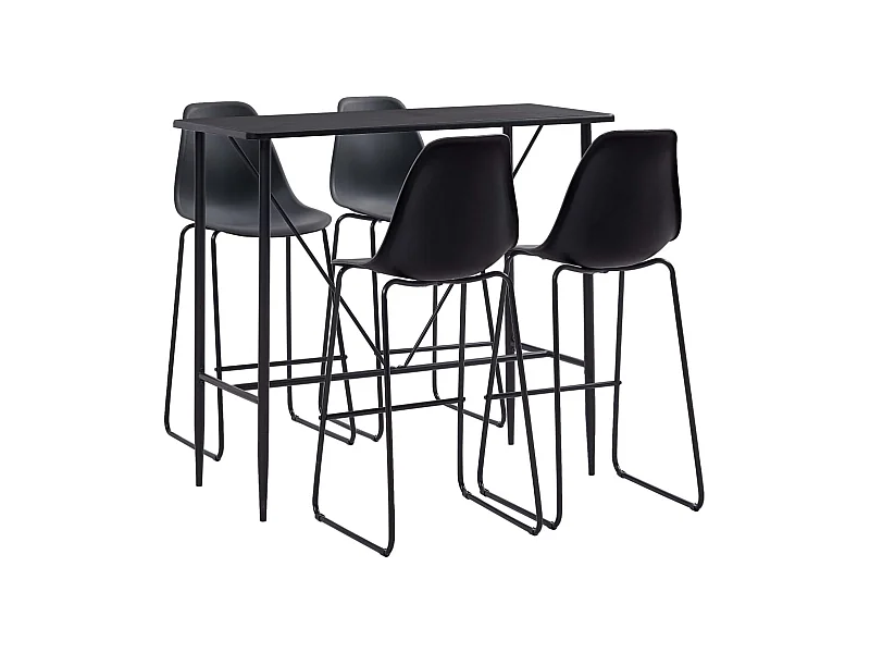 Barset 5-delig Zwart Kunststof