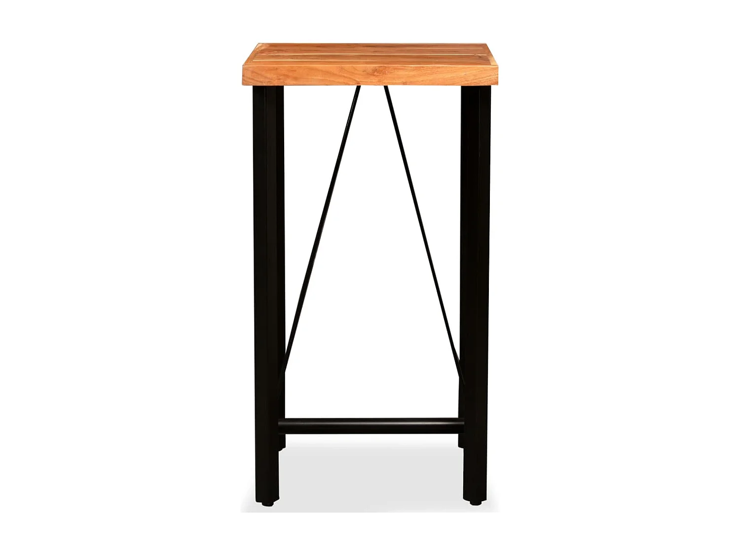 Ensemble de bar 3 pcs Bois d'acacia massif et cuir véritable
