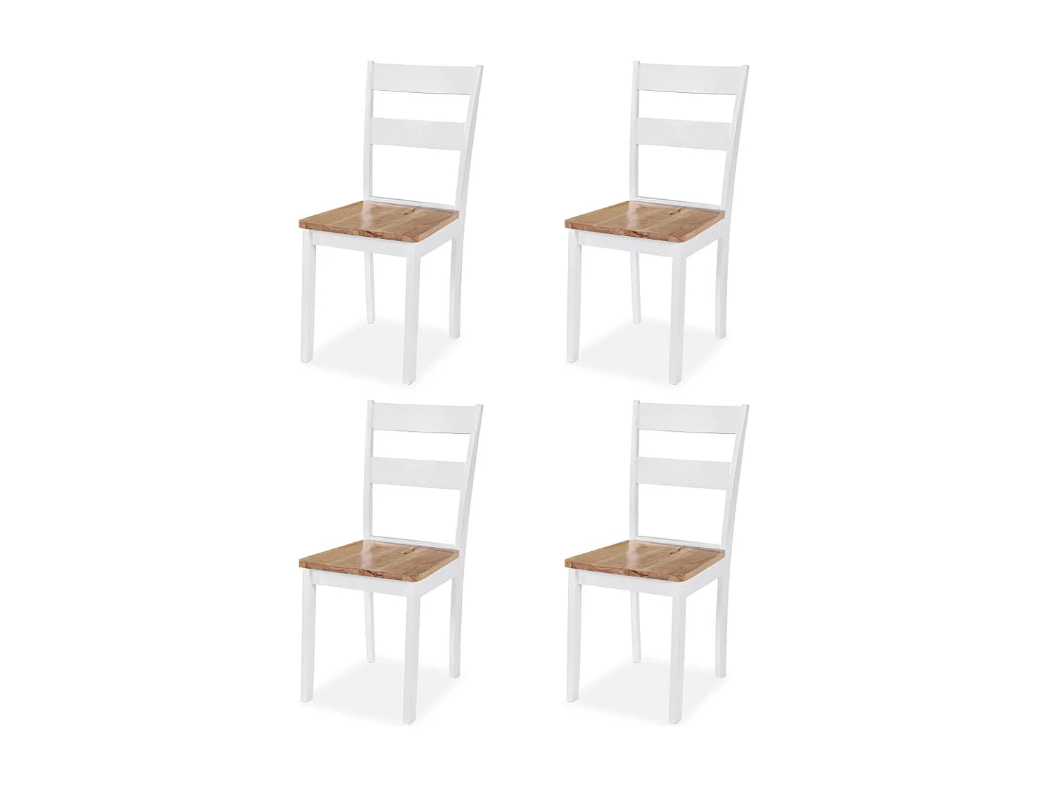 Set da pranzo da 5 pezzi in MDF e legno della gomma Bianco