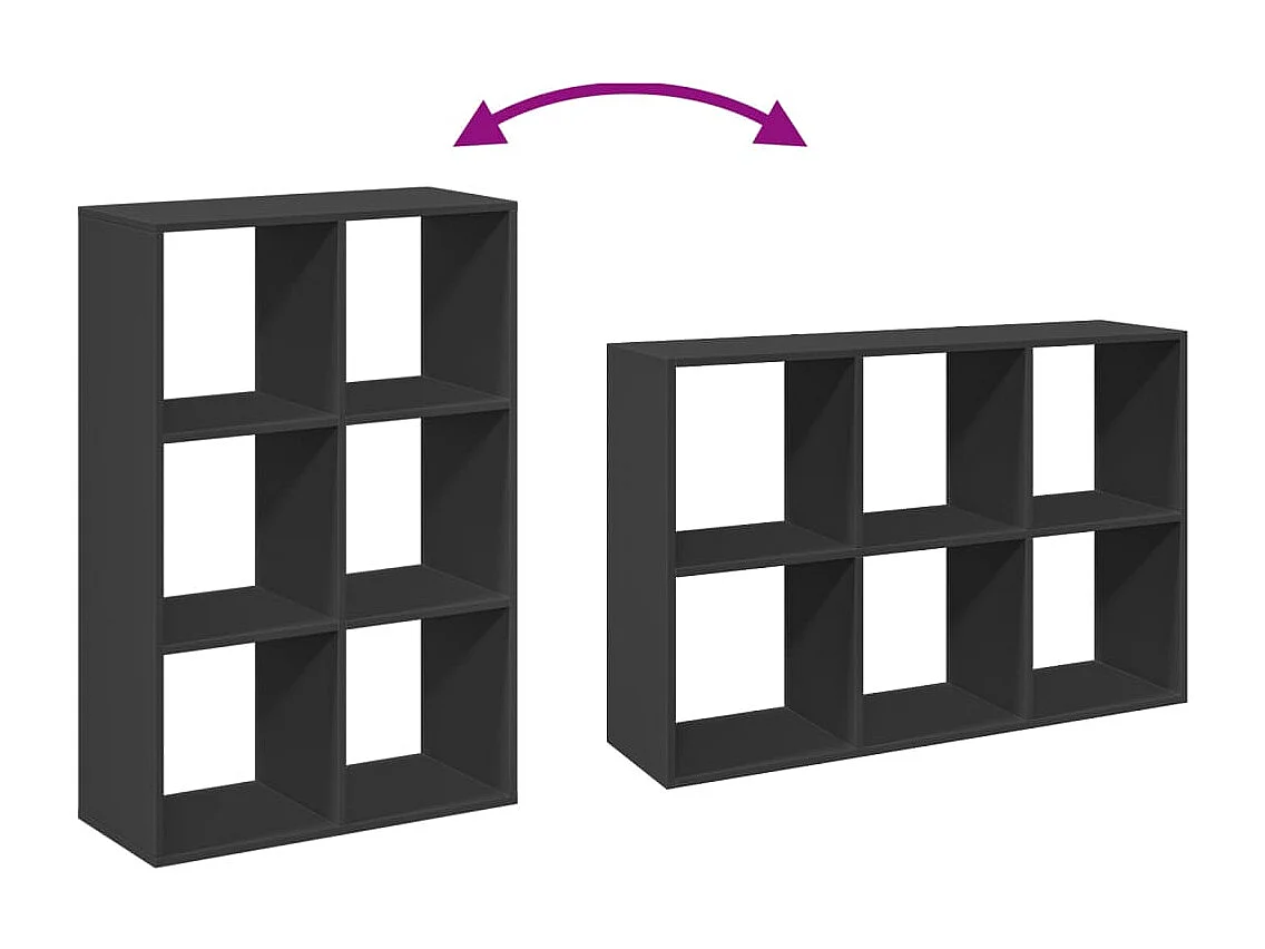Estantería de madera de ingeniería negra 40x30x189 cm
