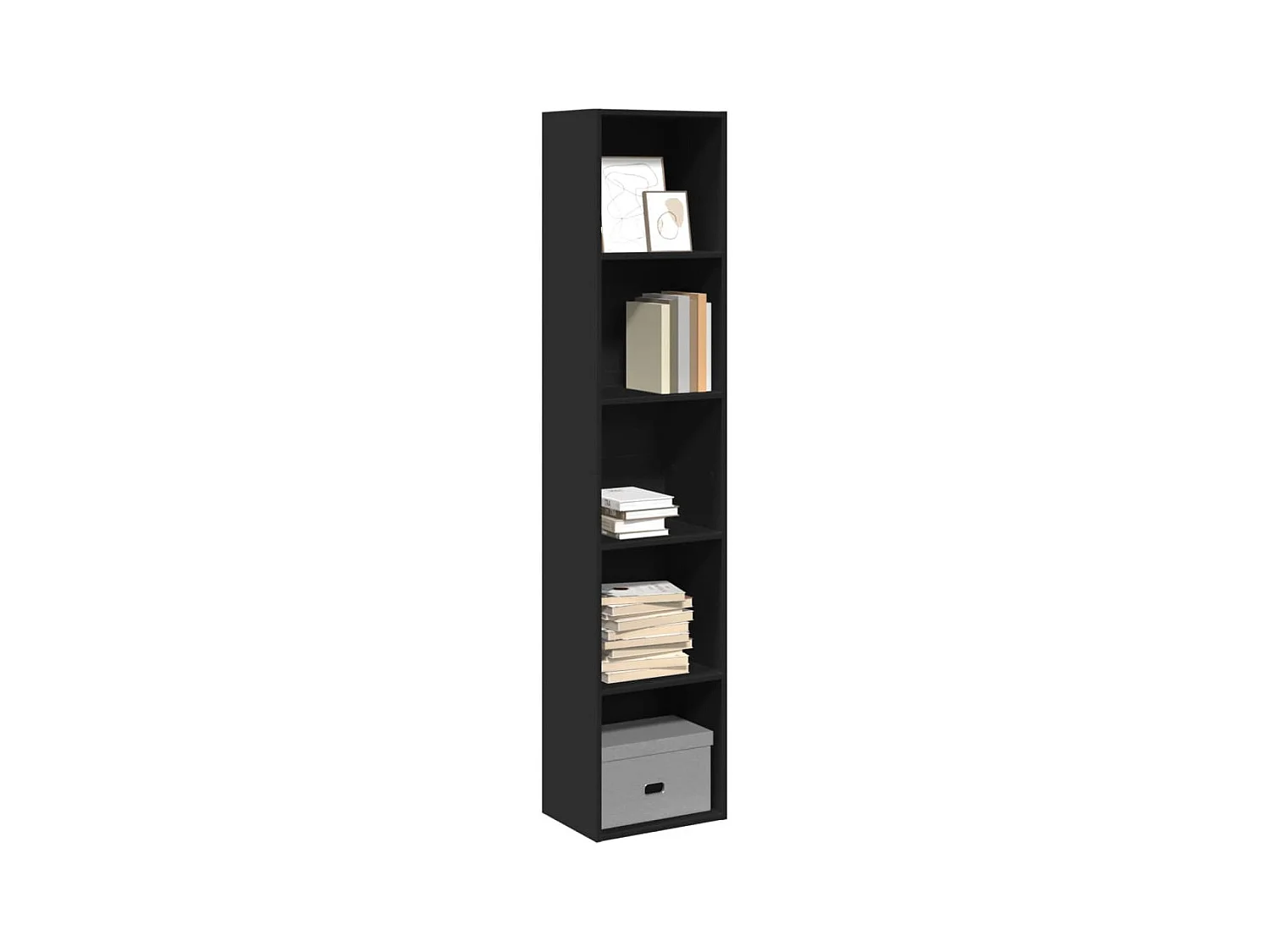 Libreria Nera 40x30x189 cm in Legno Multistrato