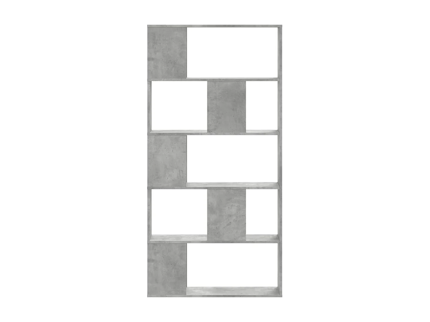 Bibliothèque 5 niveaux gris béton bois d'ingénierie