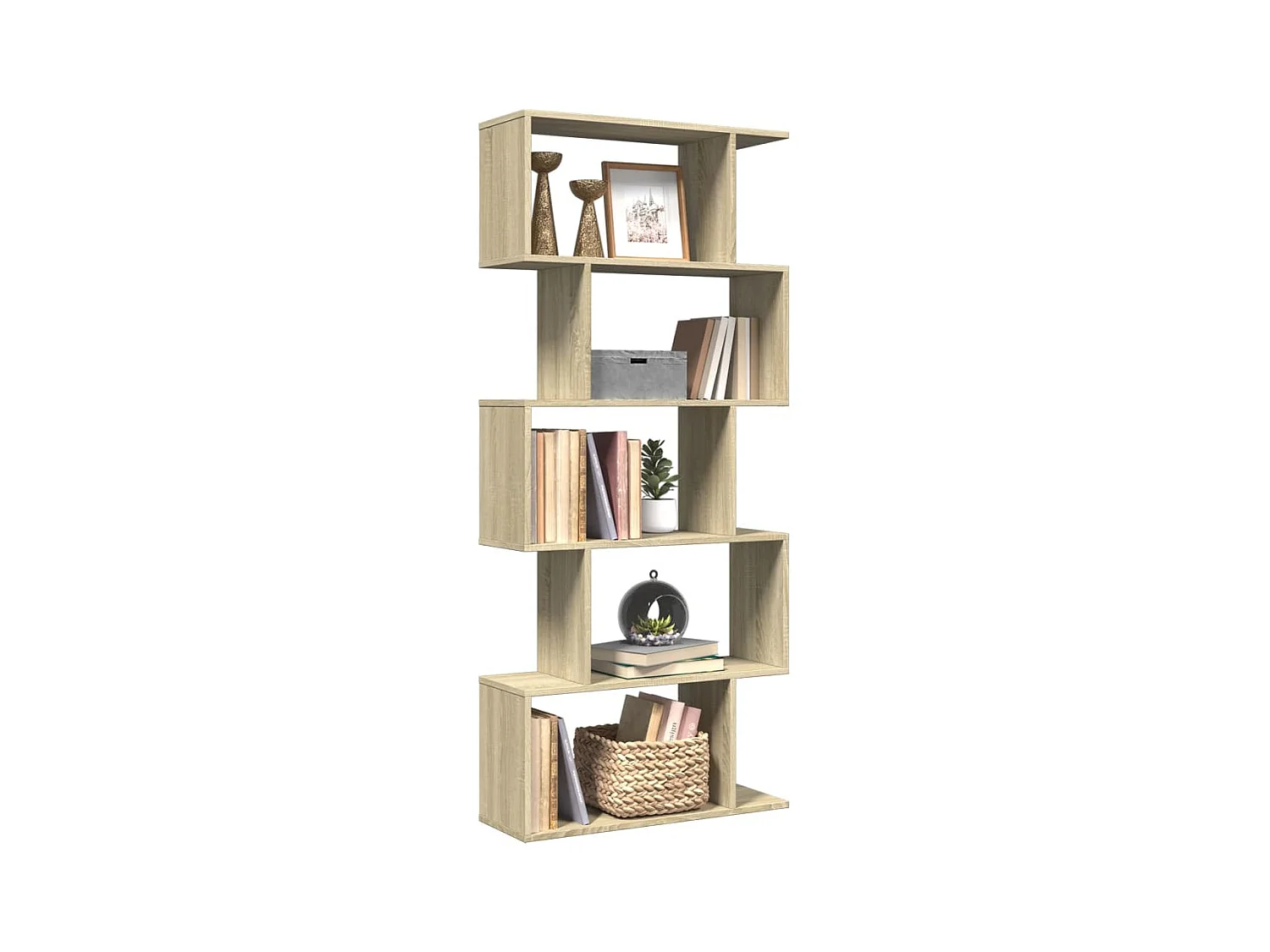 Kamerscherm / boekenkast 5-laags 70x24x161 cm hout sonoma eiken