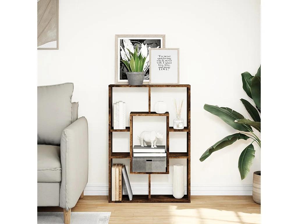 Libreria Rovere Fumo 63x20x90 cm in Truciolato