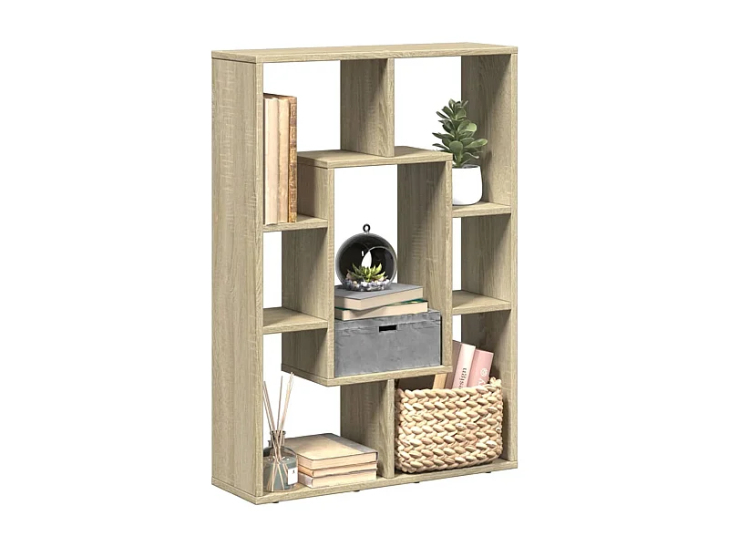 Boekenkast 63x20x90 cm bewerkt hout sonoma eikenkleurig