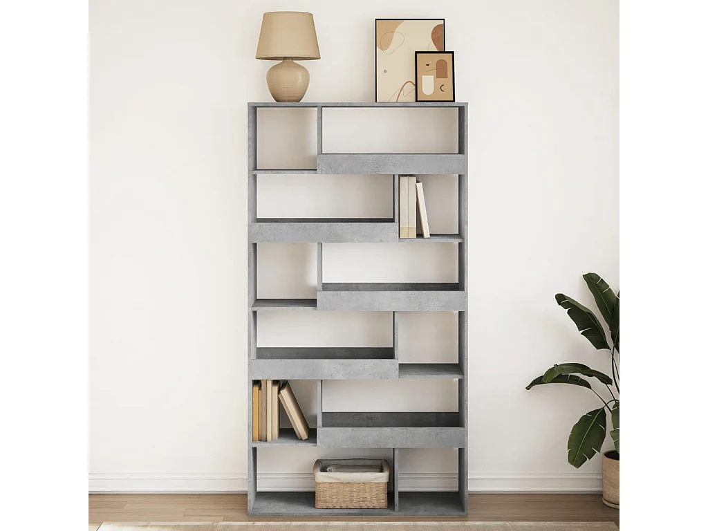 Boekenkast 100x33x187,5 cm bewerkt hout betongrijs