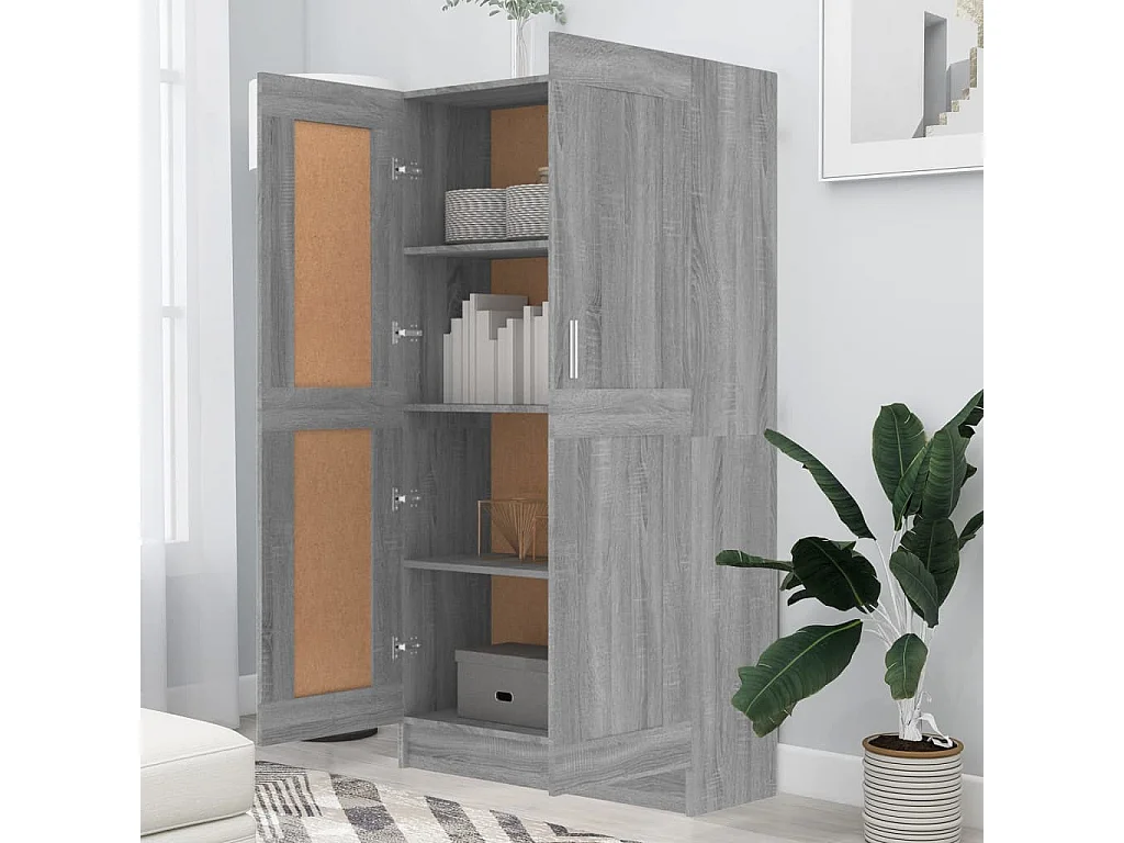 Boekenkast 82,5x30,5x150 cm bewerkt hout grijs sonoma eiken