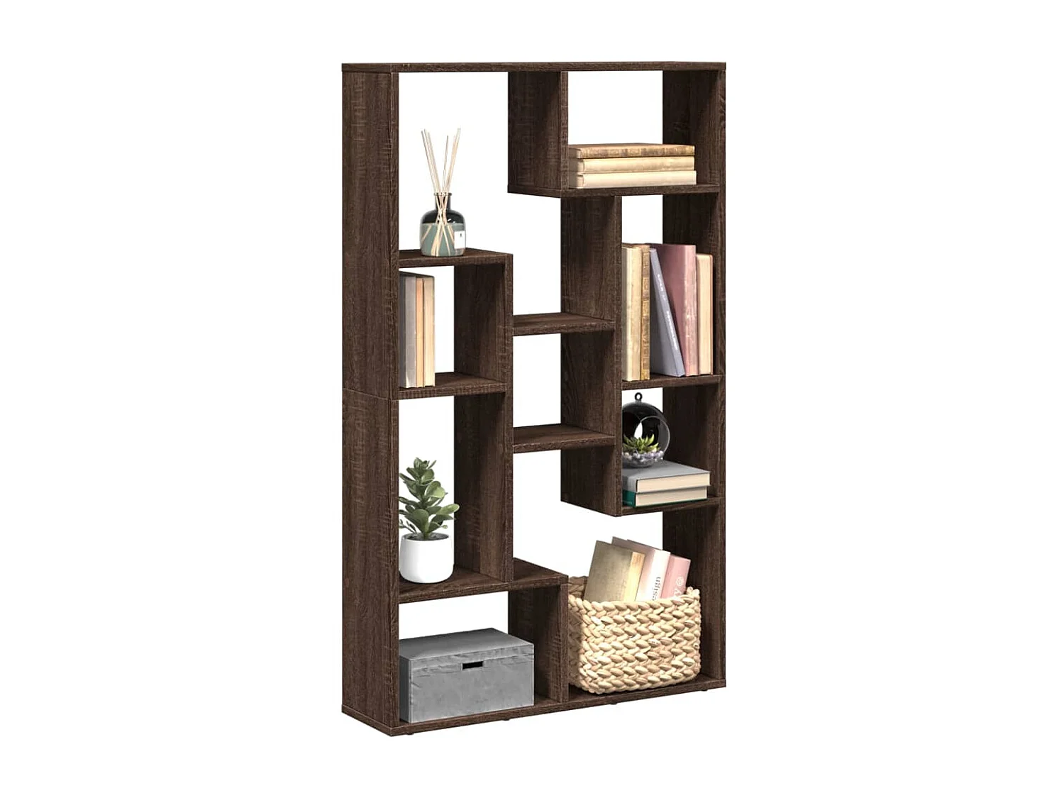 Estantería de madera de ingeniería marrón roble 72x20x120 cm