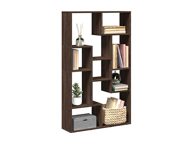 Boekenkast 72x20x120 cm bewerkt hout bruin eikenkleurig