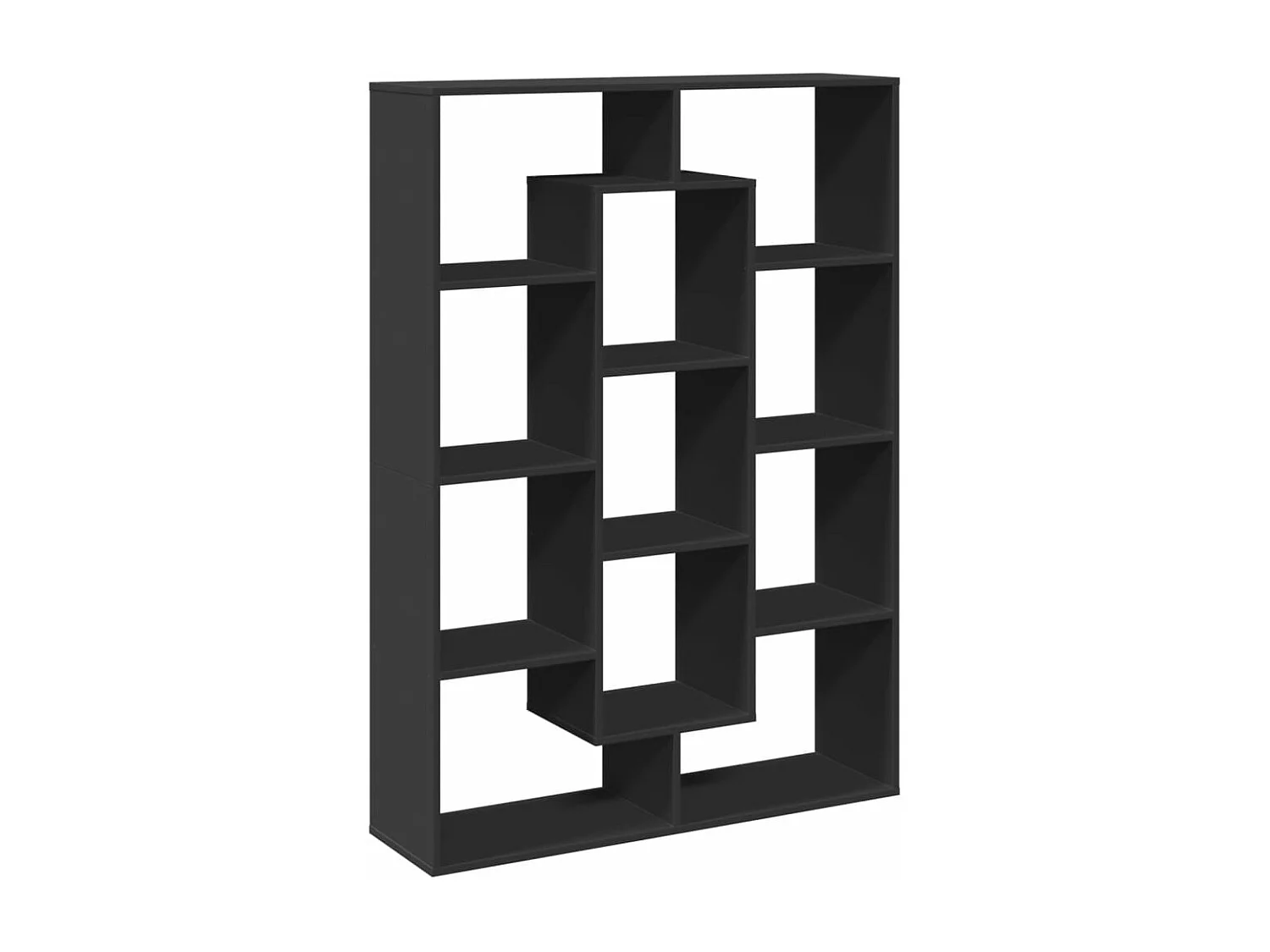 Bibliothèque noir 102x29x143 cm bois d'ingénierie