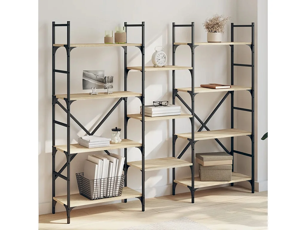 Bibliothèque chêne sonoma 160x28,5x136,5 cm bois d'ingénierie