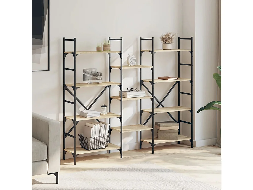 Bibliothèque chêne sonoma 160x28,5x136,5 cm bois d'ingénierie