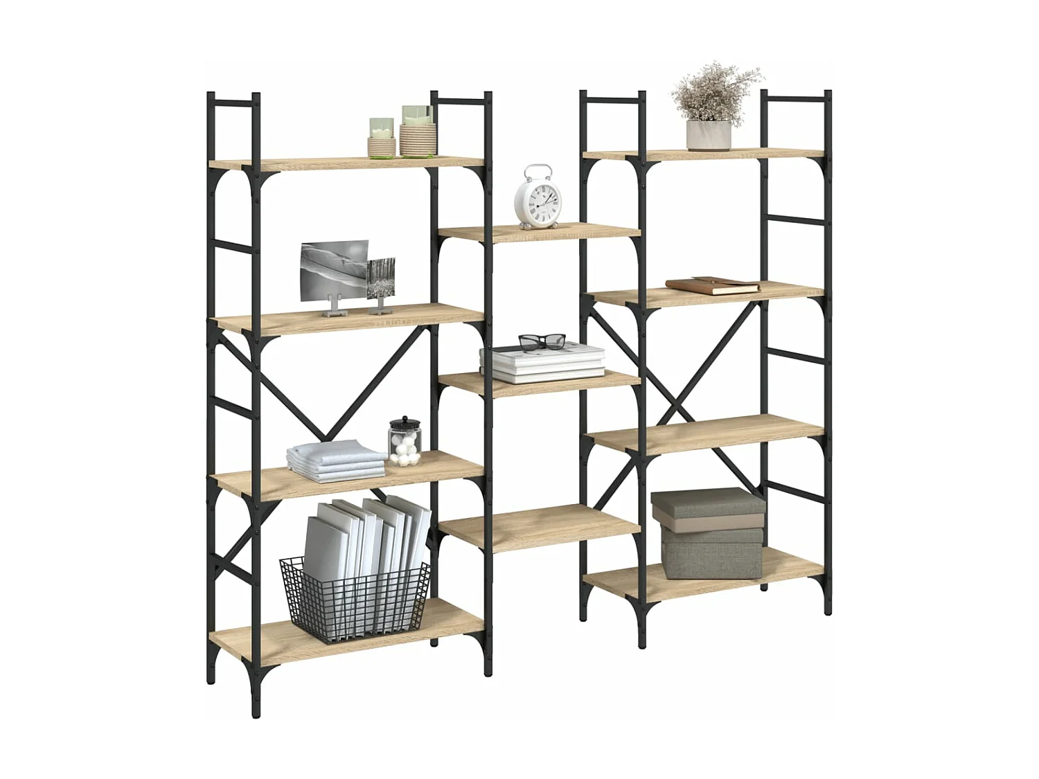 Bibliothèque chêne sonoma 160x28,5x136,5 cm bois d'ingénierie