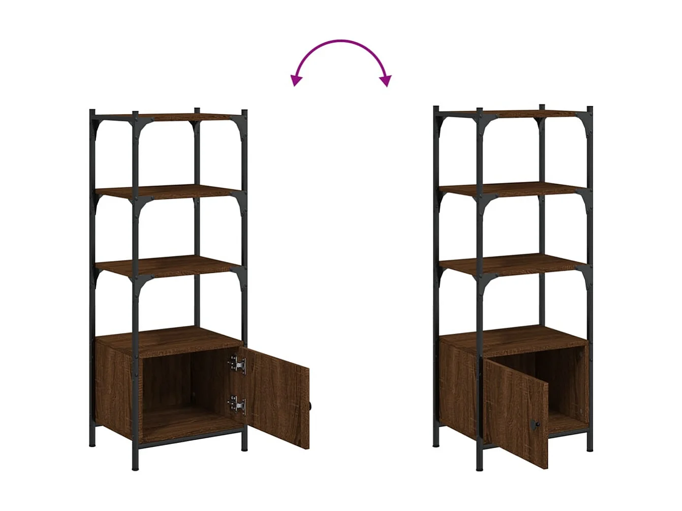 Bibliothèque à 4 niveaux chêne 35x30x138,5 cm bois d'ingénierie