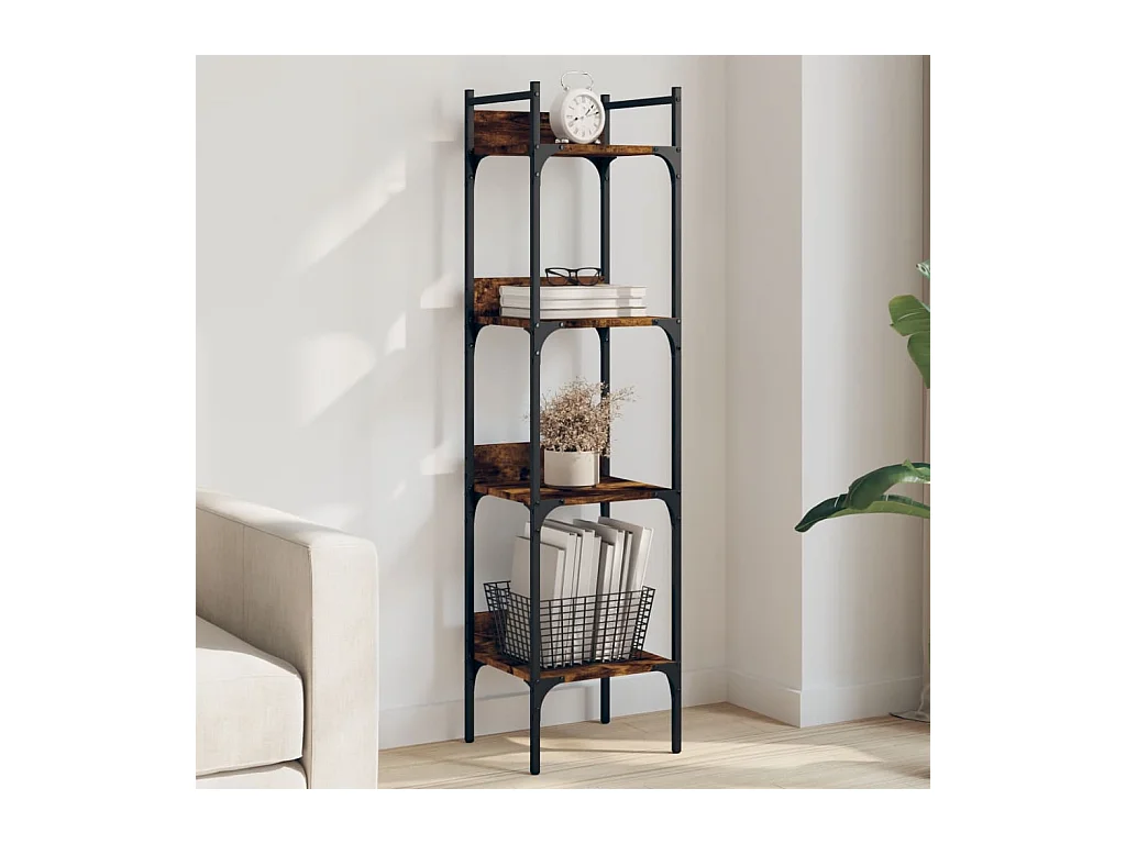 Bibliothèque à 4 niveaux chêne 35x30x138,5 cm bois d'ingénierie