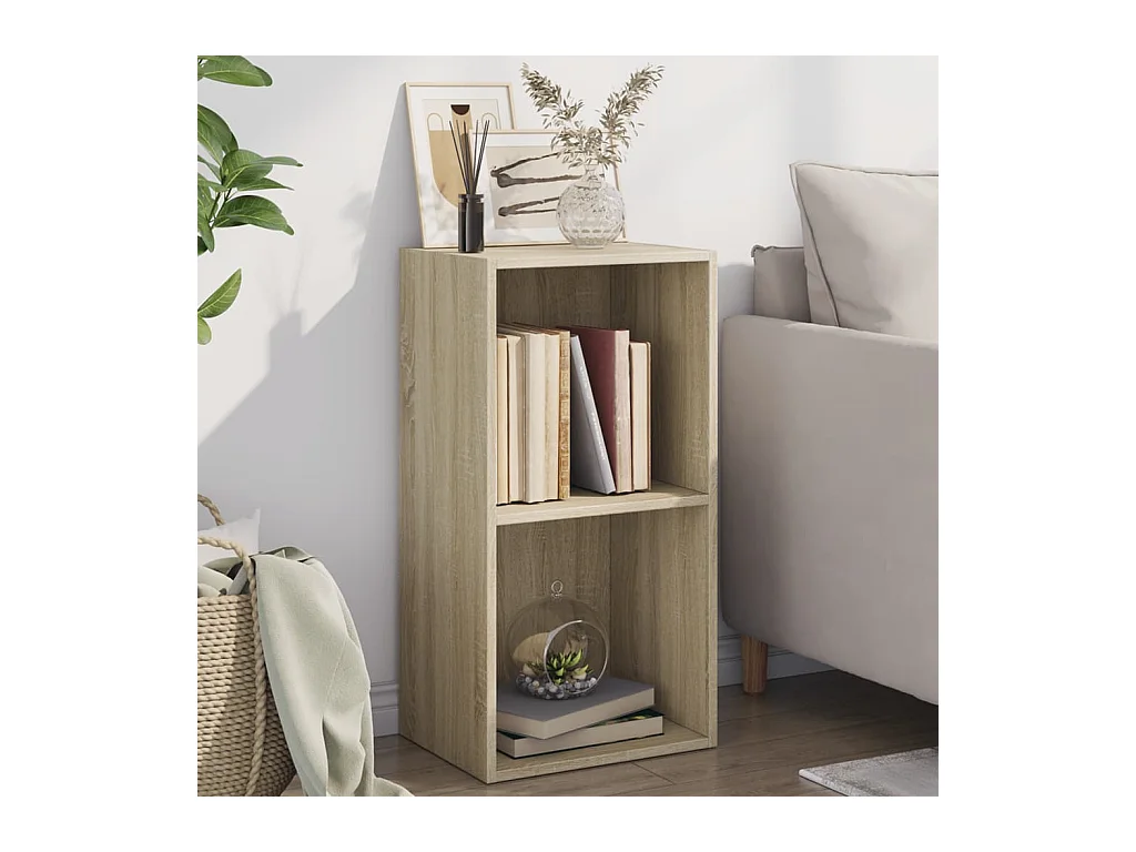Bücherregal 2 Fächer Sonoma-Eiche 40x30x76,5 cm Holzwerkstoff