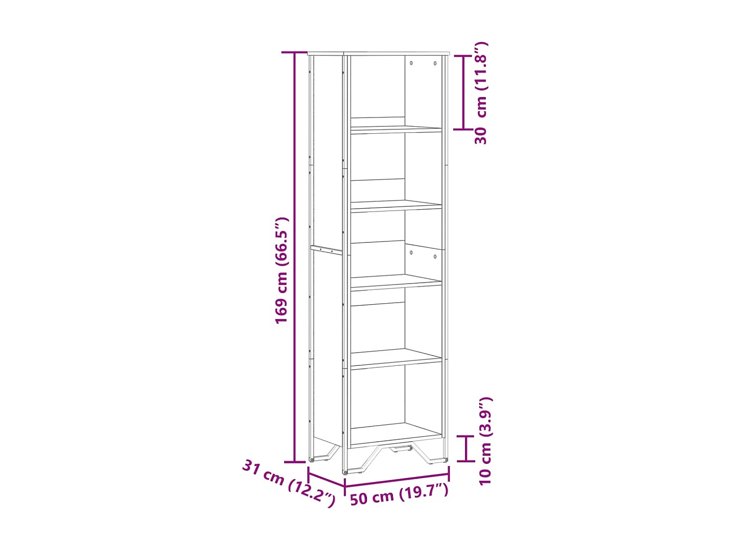 Bibliothèque chêne sonoma 80x31x74,5 cm bois d'ingénierie