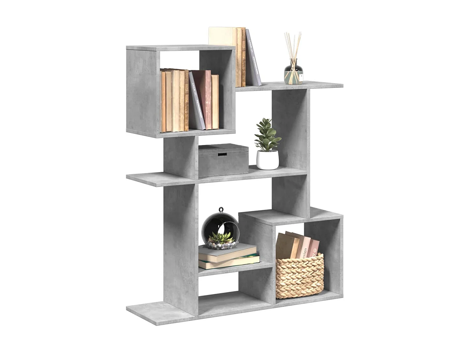 Étagère séparatrice de pièce gris béton 92x29x112 cm