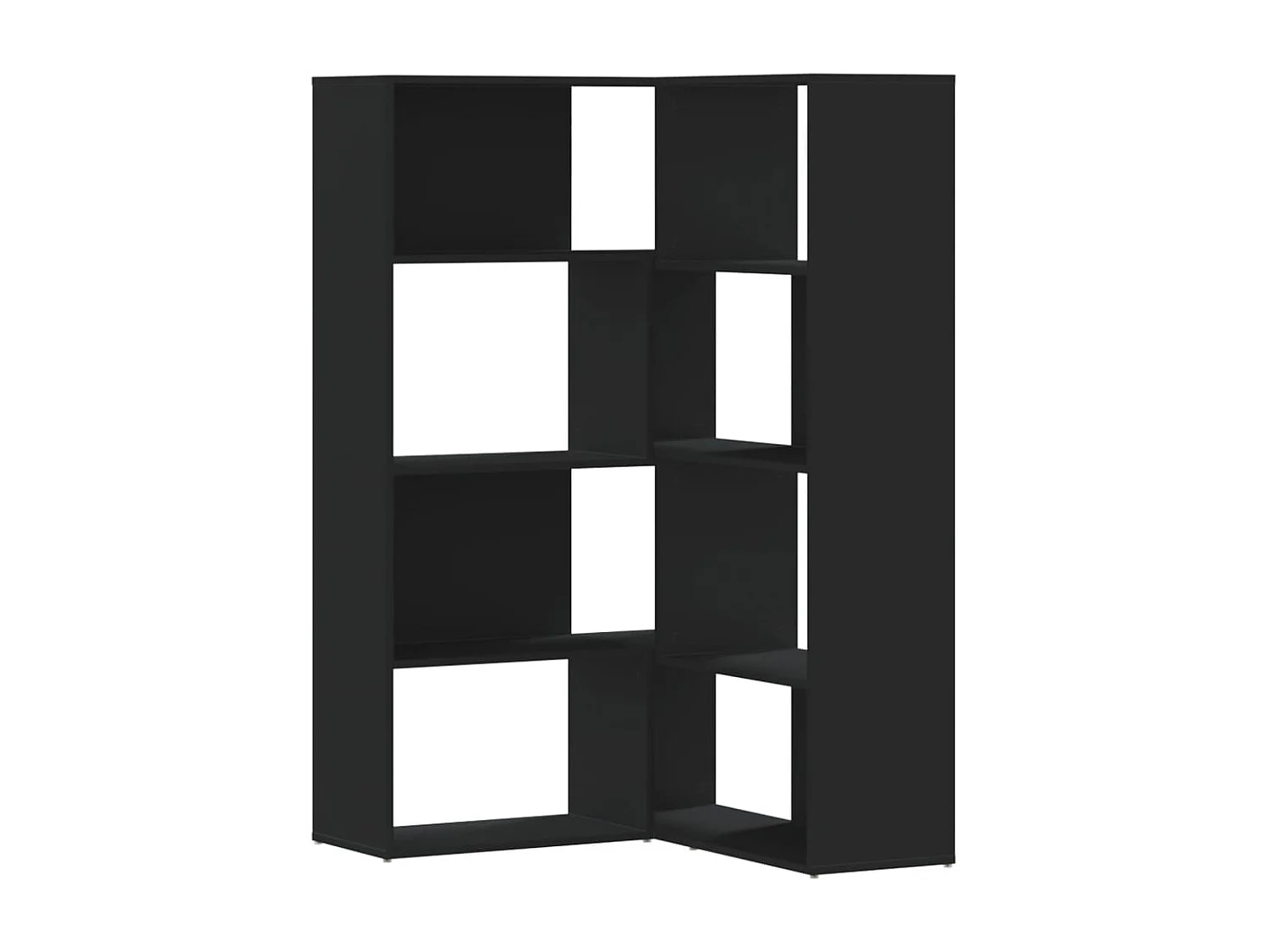 Eck-Bücherregal 4 Etagen Schwarz 85x85x140 cm Holzwerkstoff