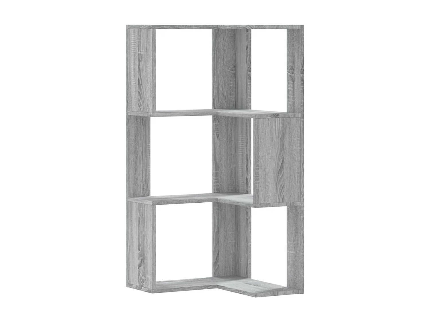 Libreria Angolare 3 Ripiani Grigio Sonoma 50x50x102 cm Legno