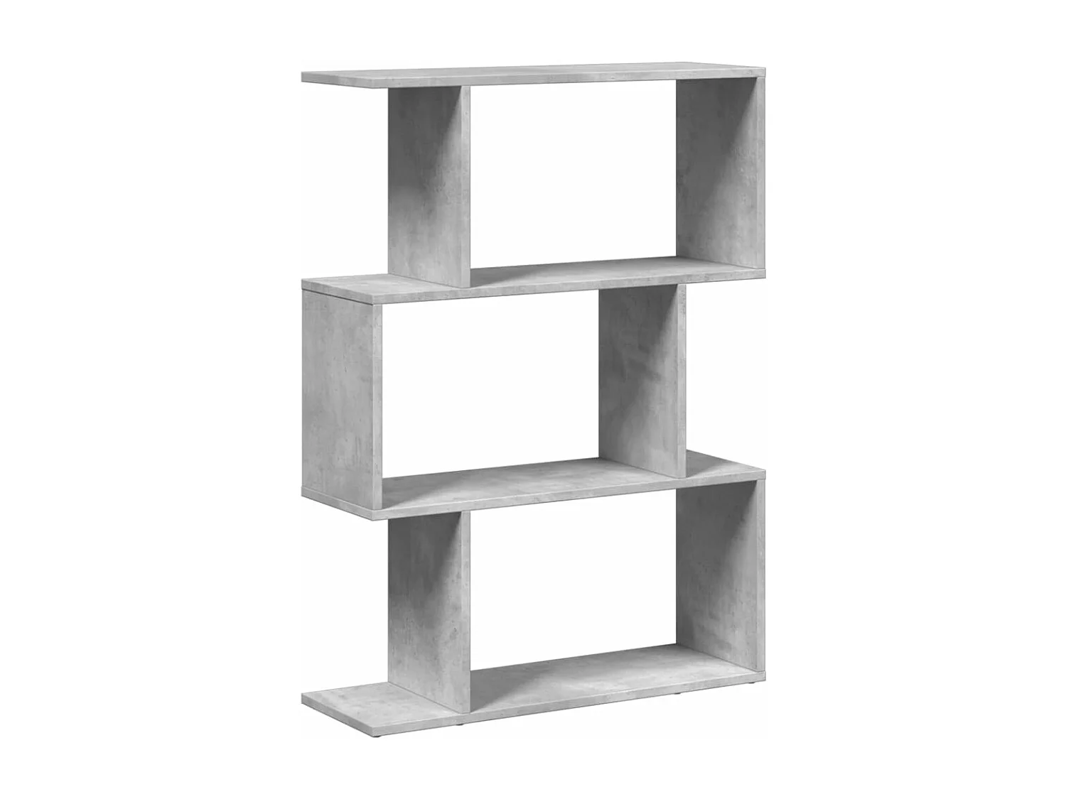 Étagère séparatrice de pièce à 3 niveaux gris béton 70x24x97 cm