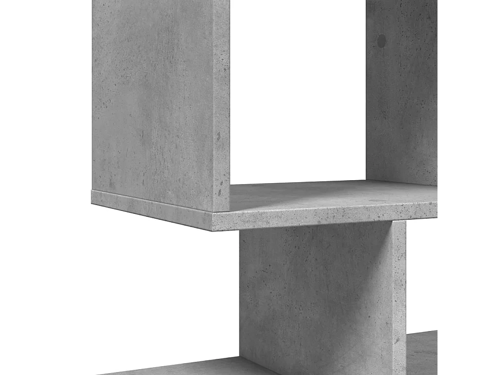 Étagère séparatrice de pièce à 3 niveaux gris béton 70x24x97 cm