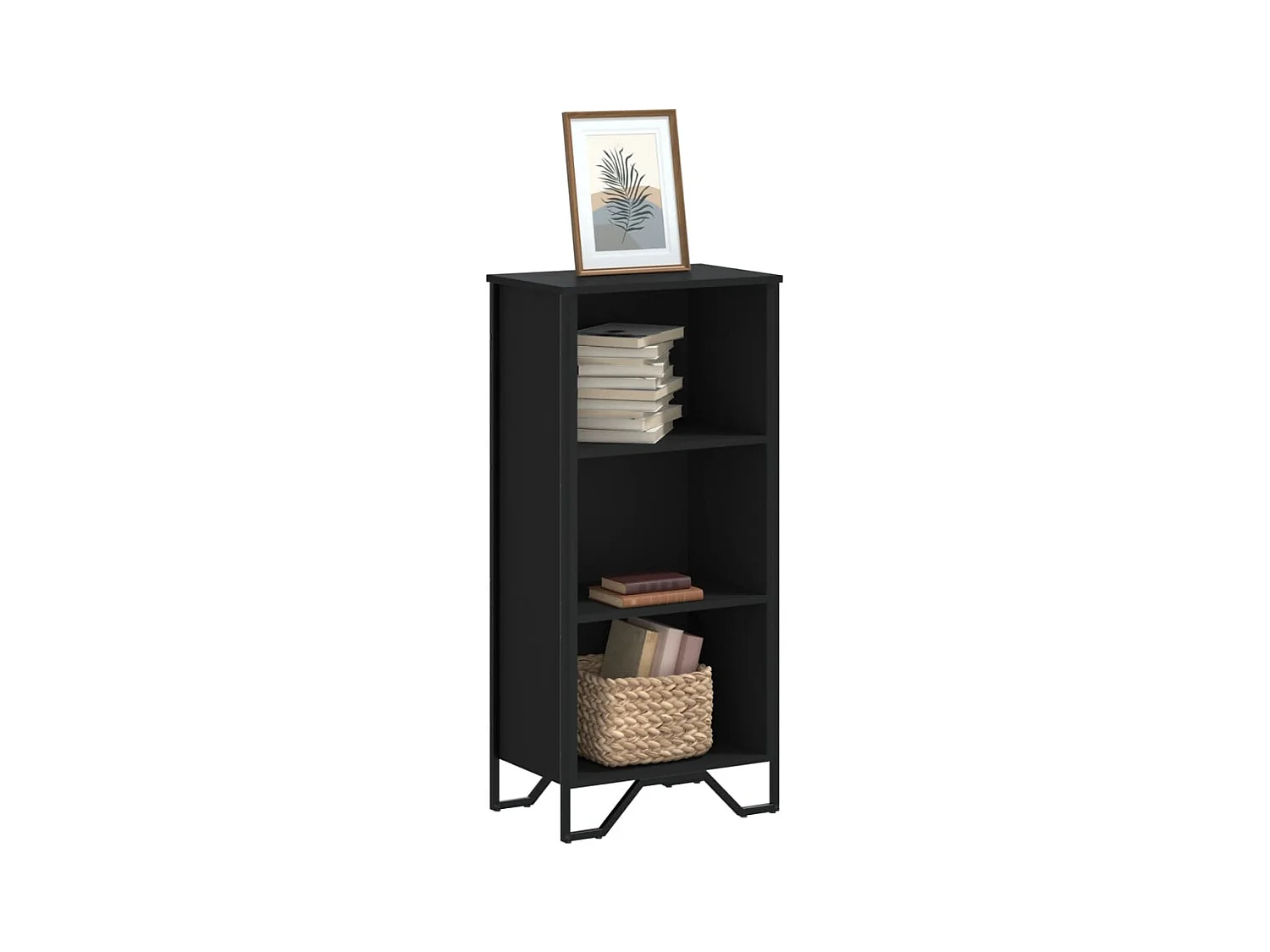 Libreria Nera 50x31x106 cm in Legno Multistrato