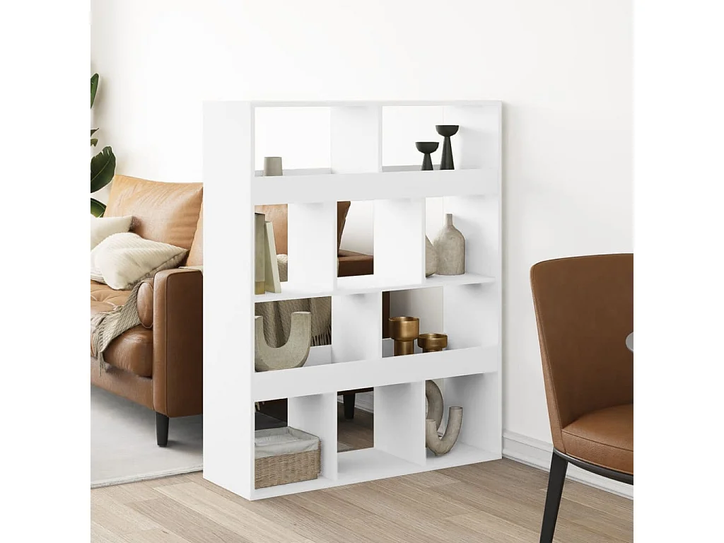 Cloison de séparation blanc 100x33x125,5 cm bois d'ingénierie