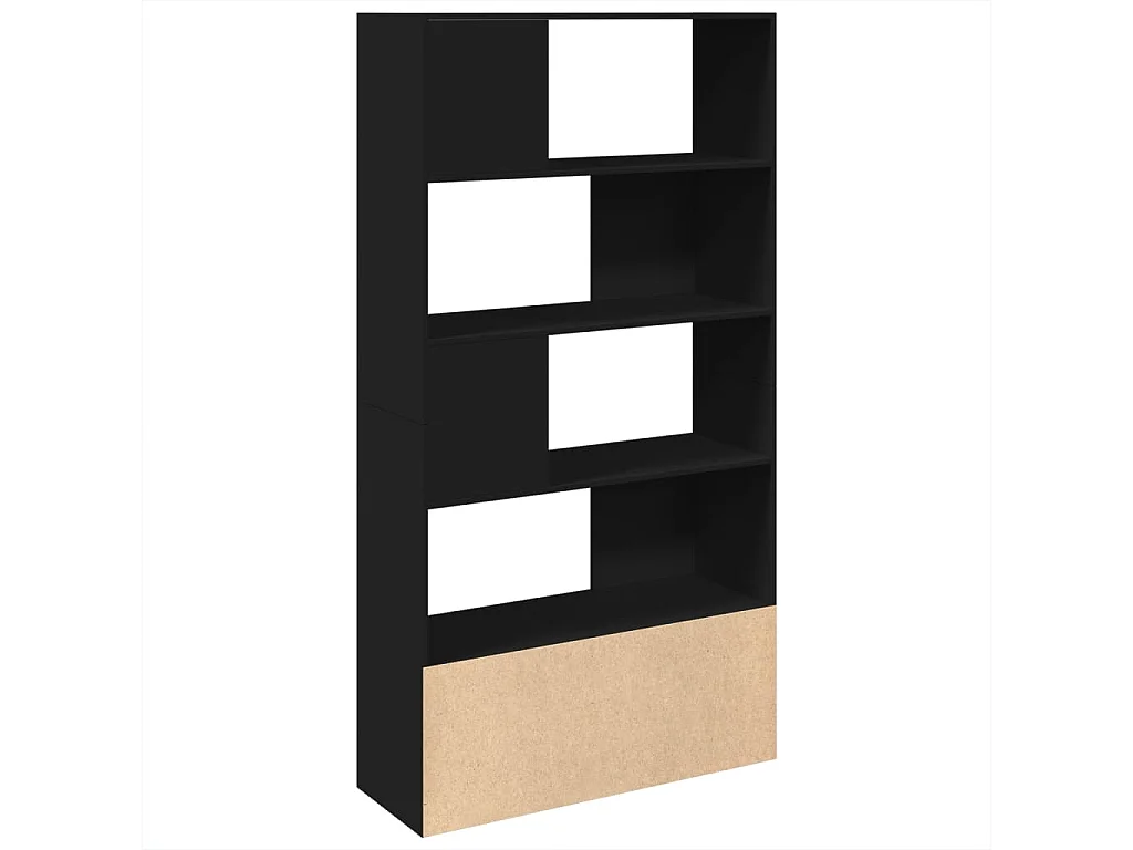 Estantería de madera de ingeniería negra 100x36x189 cm