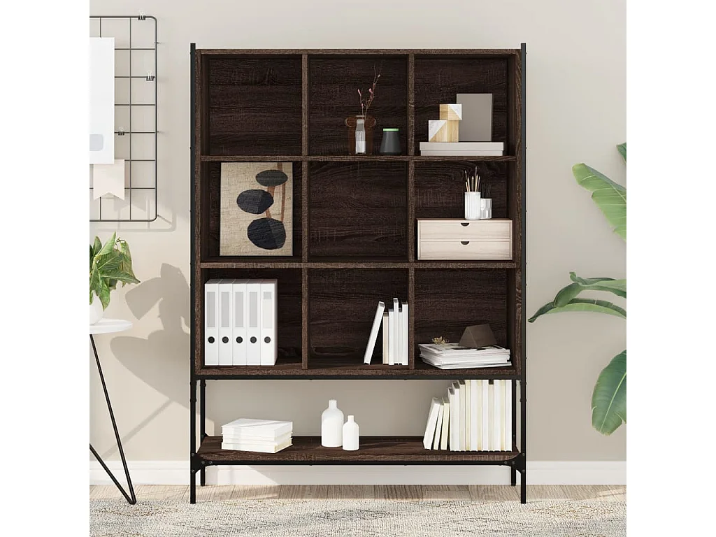 Bibliothèque chêne marron 102x30x141,5 cm bois d'ingénierie