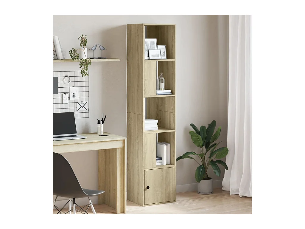 Boekenkast 40x36x189 cm bewerkt hout sonoma eikenkleurig