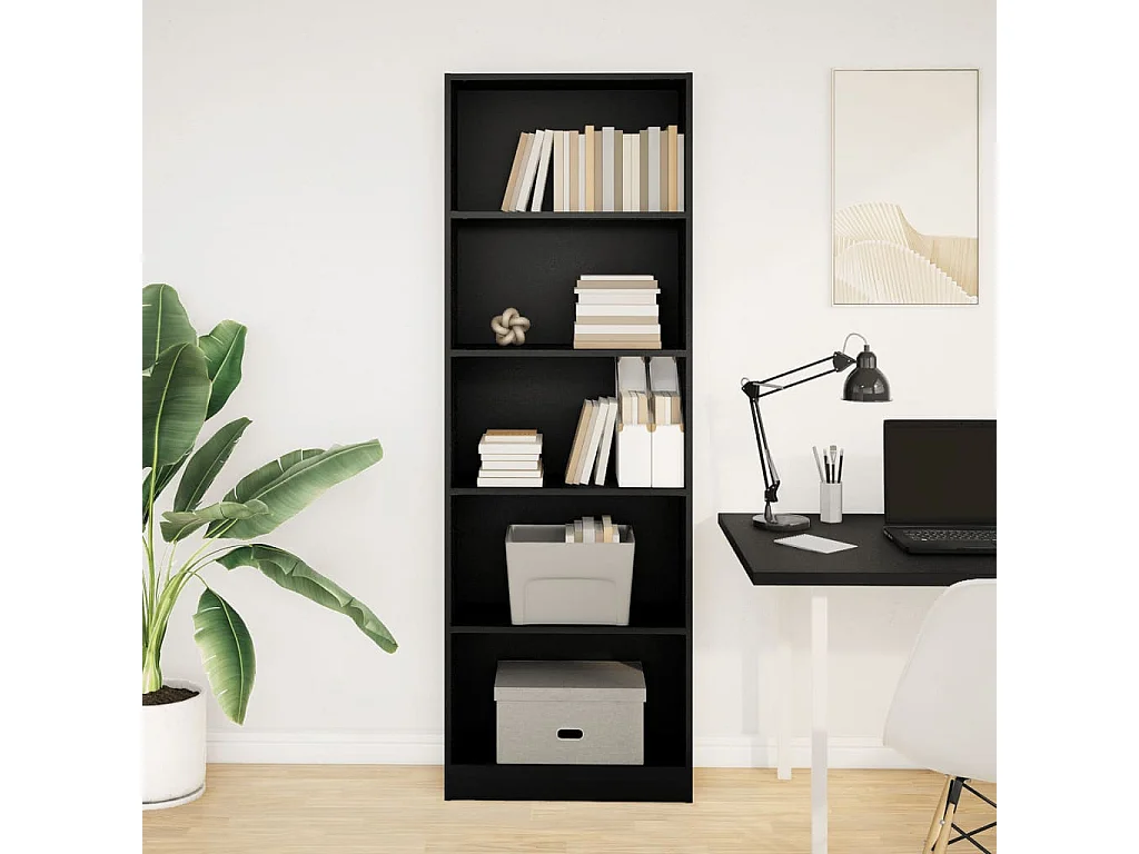 Estante 60x24x176 cm derivados de madeira preto