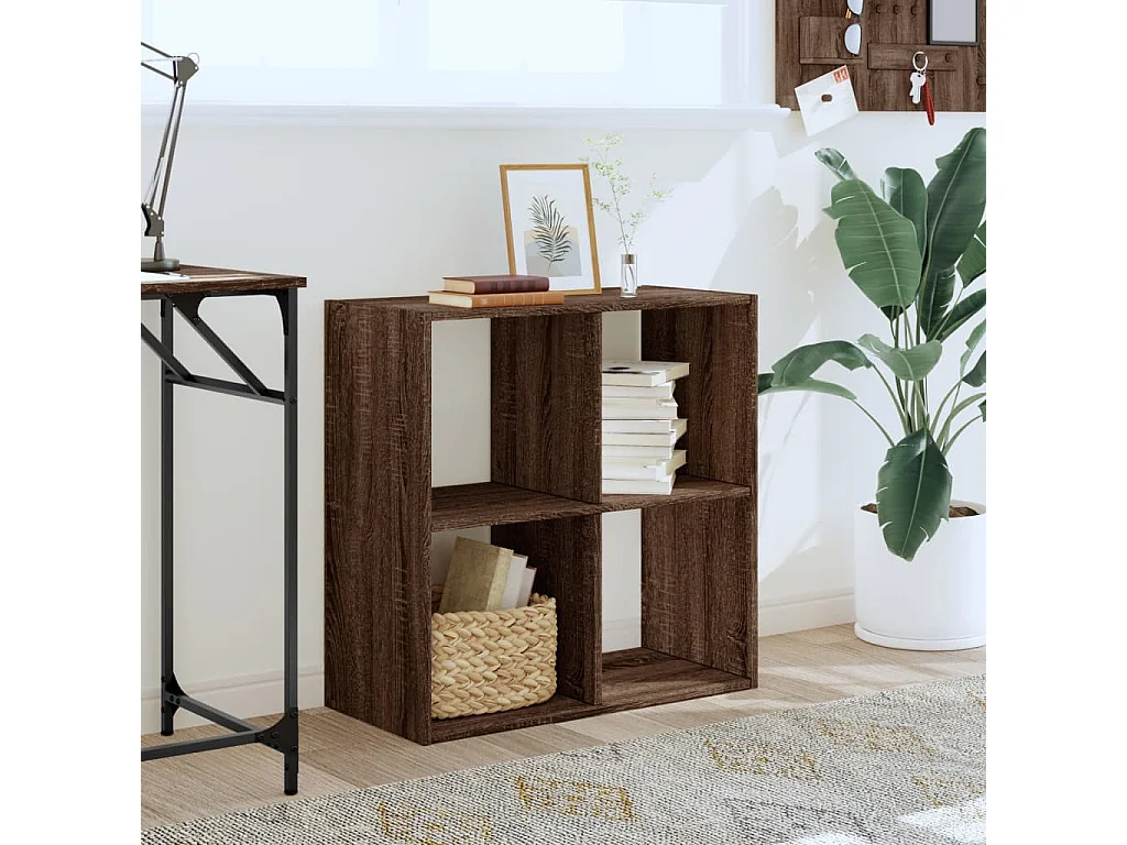 Estantería de madera ingeniería marrón roble 68,5x32x68,5 cm