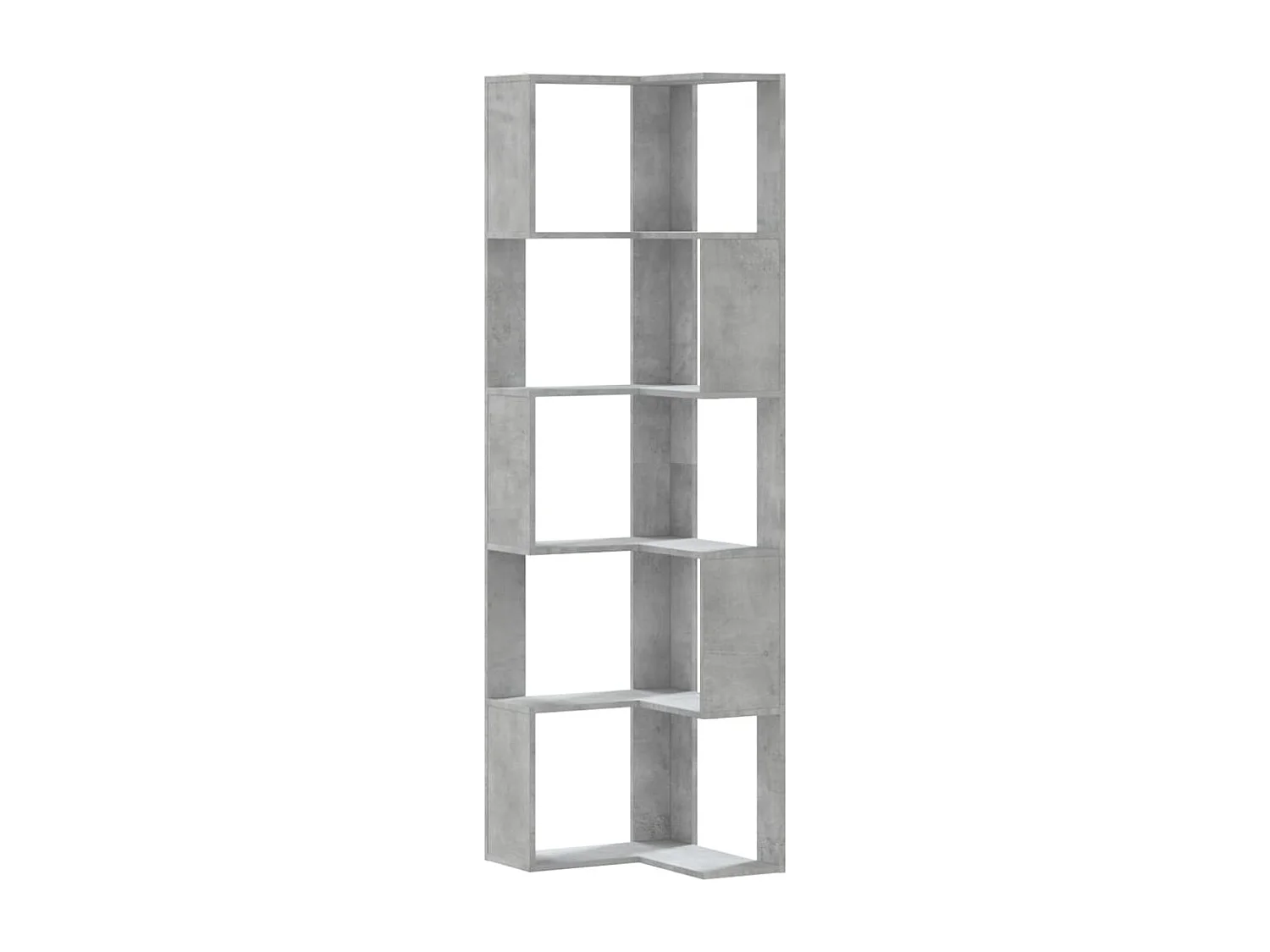 Libreria Angolare 5Ripiani Grigio Cemento 50x50x179 cm Legno