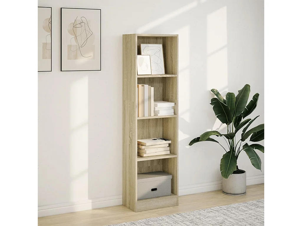 Libreria Rovere Sonoma 40x24x143 cm in Legno Multistrato