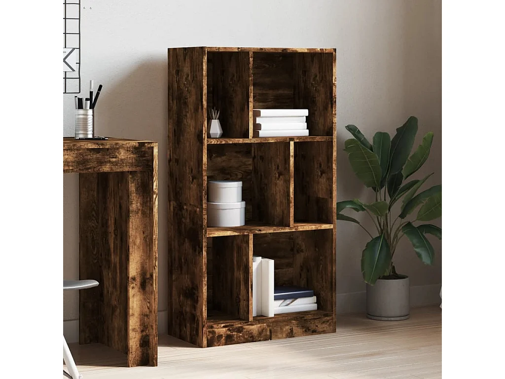 Estantería madera de ingeniería roble ahumado 57x28,5x107,5 cm