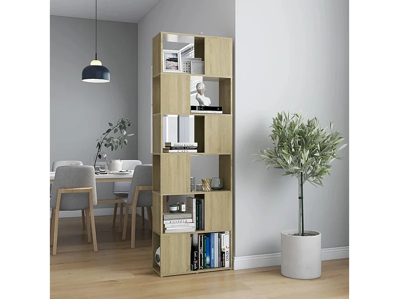 Libreria/Divisorio Rovere Sonoma 60x24x186 cm in Truciolato