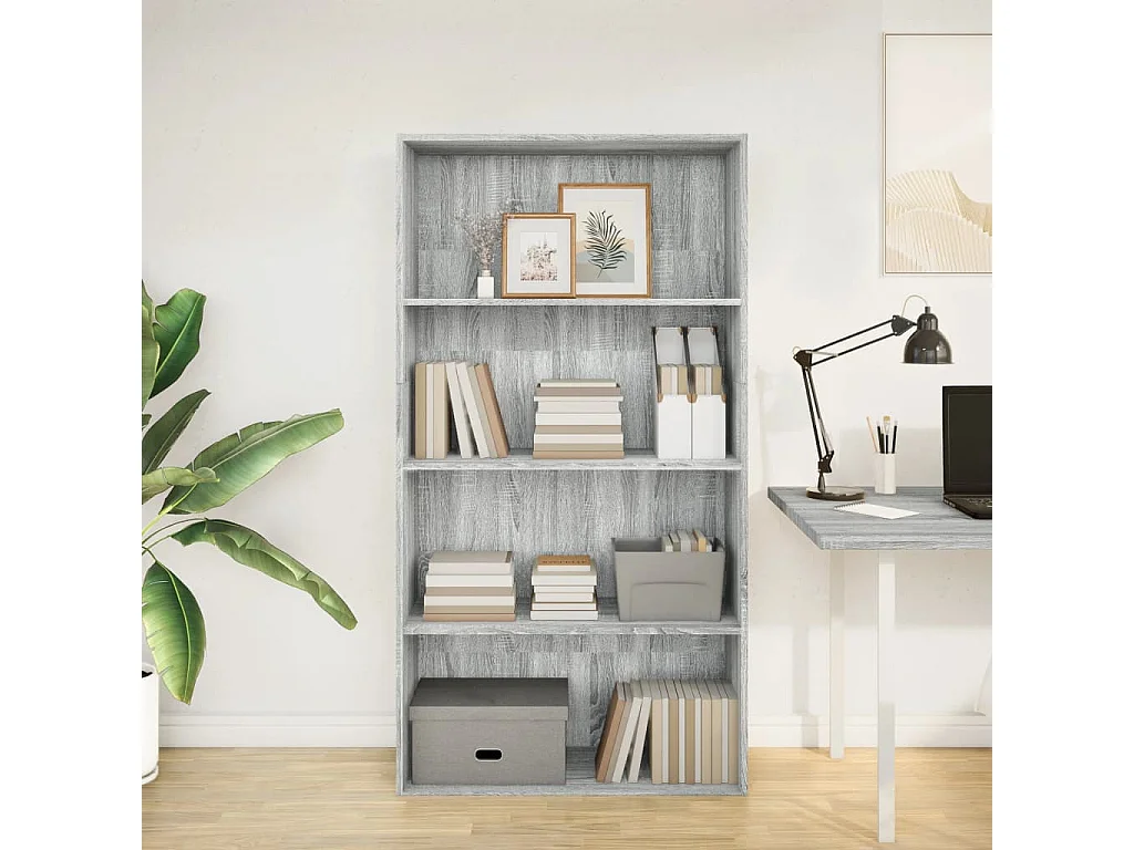 Bibliothèque sonoma gris 80x30x152 cm bois d'ingénierie