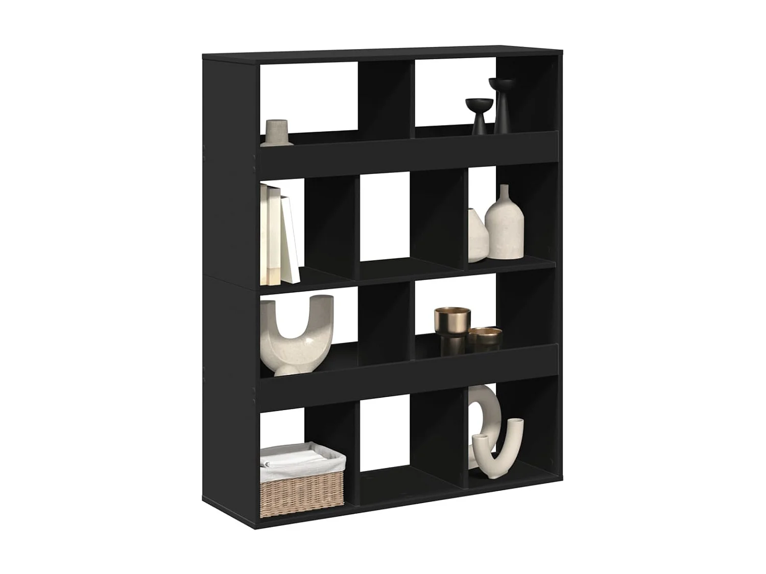 Separador de ambientes madera ingeniería negro 100x33x125,5 cm