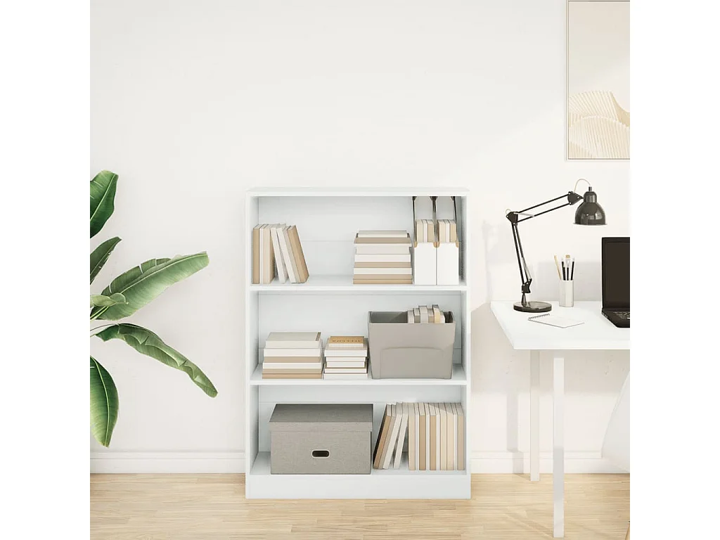 Libreria Bianca 80x24x109 cm in Legno Multistrato