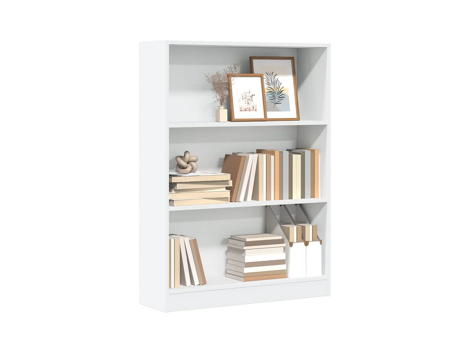 Libreria Bianca 80x24x109 cm in Legno Multistrato