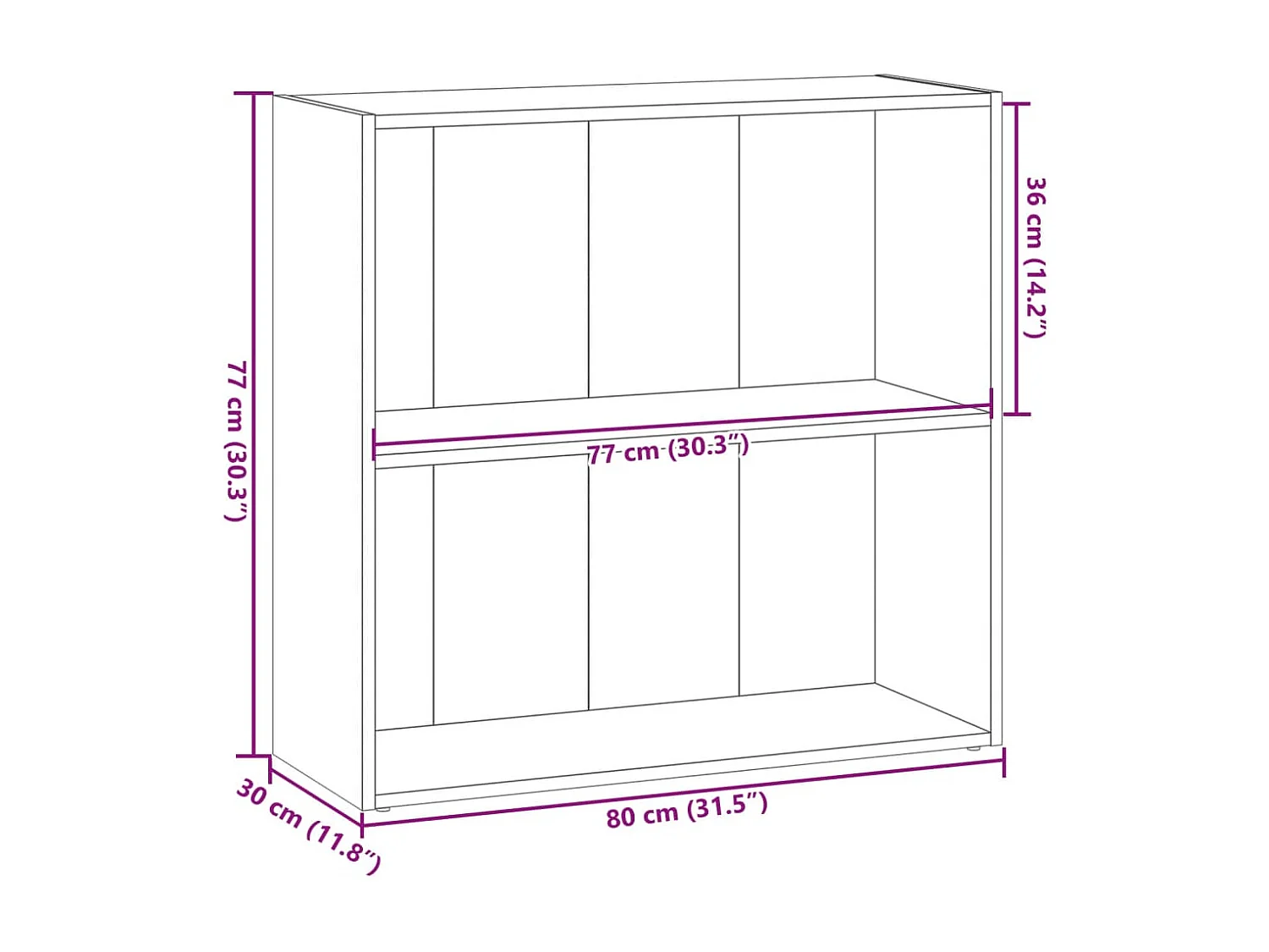 Libreria Nera 60x30x189 cm in Legno Multistrato