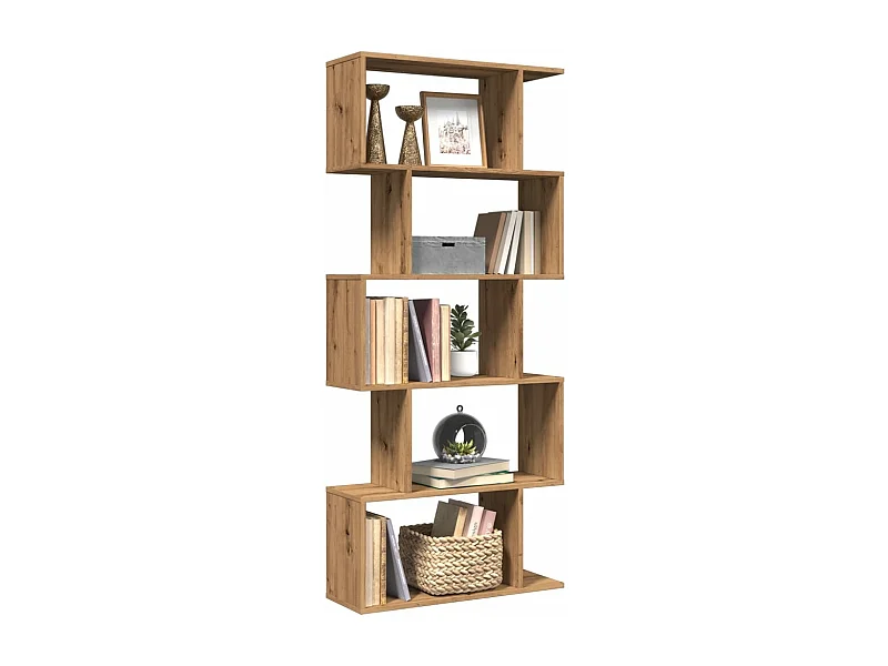 Libreria 5 Ripiani Rovere Artigianale 70x24x161 cm Truciolato