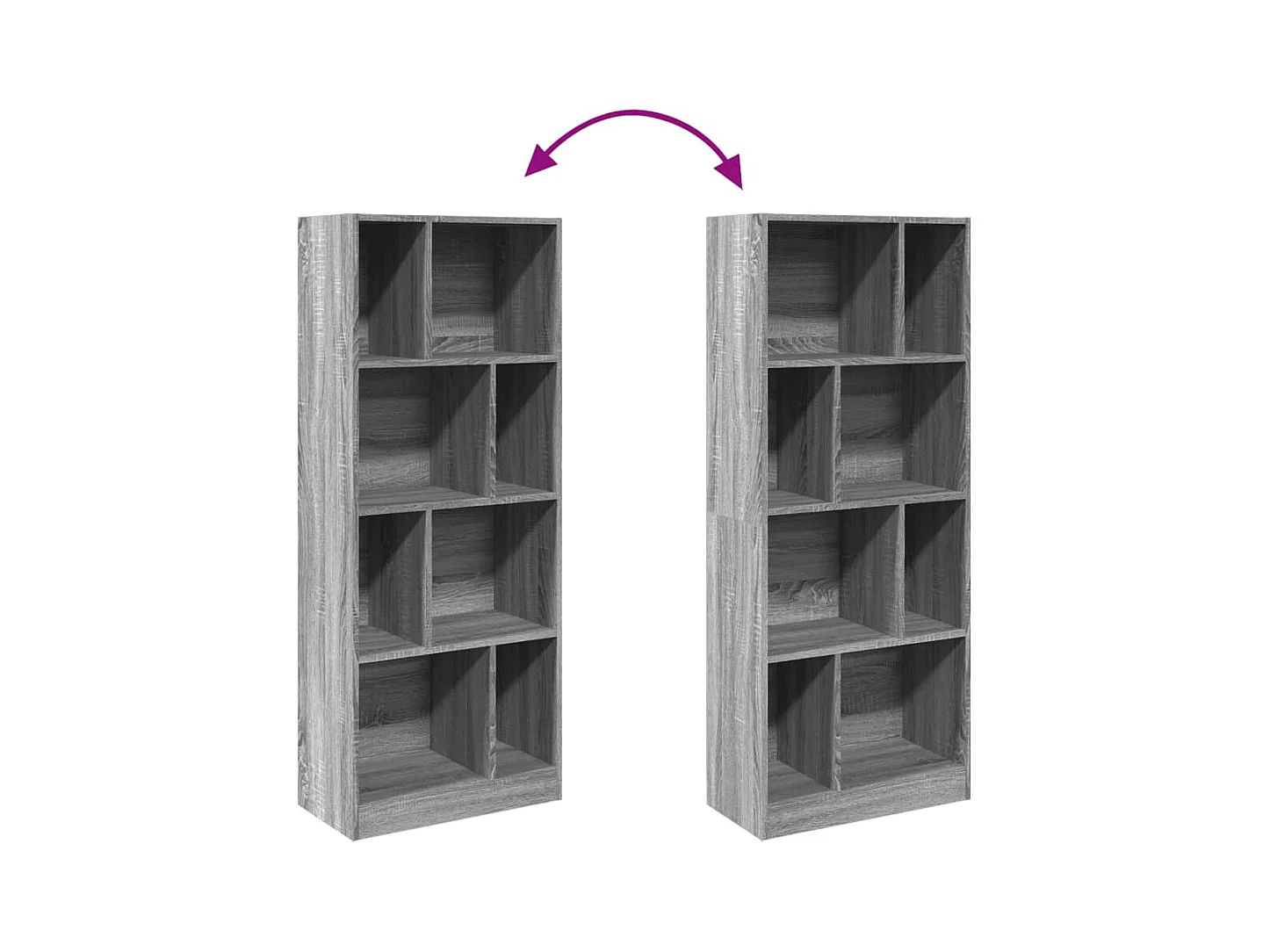 Libreria Nera 70x36x189 cm in Legno Multistrato