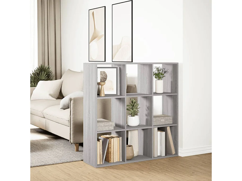Étagère séparatrice de pièce sonoma gris 102x29x103,5 cm