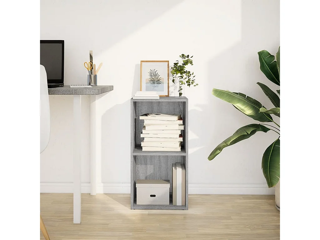 Estantería de madera de ingeniería gris Sonoma 40x30x77 cm